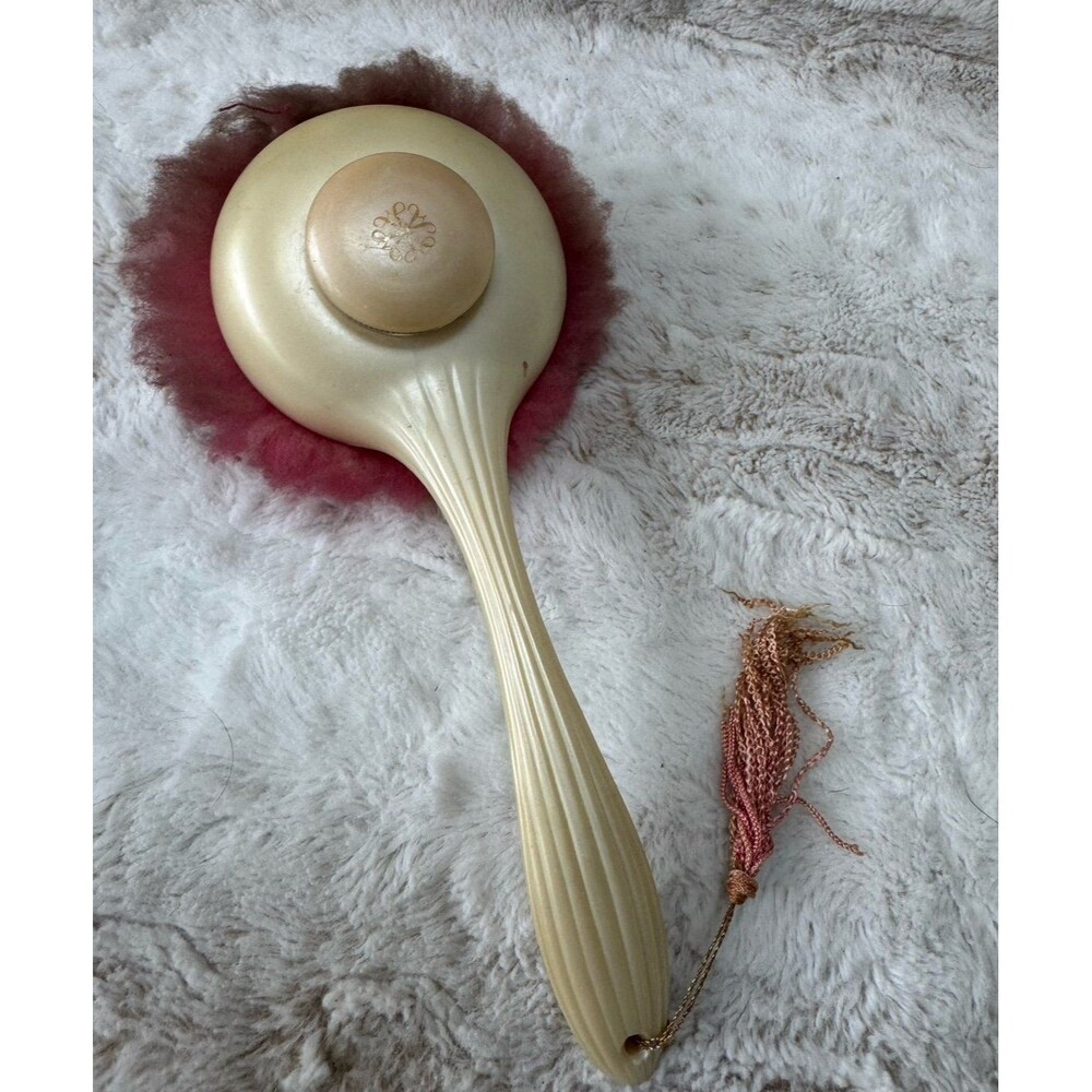 VTG 70s Avon Fluff Puff Refillable Long Handle Pink Body Powder Wand Dispenser - Picture 2 of 6